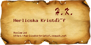 Herlicska Kristóf névjegykártya